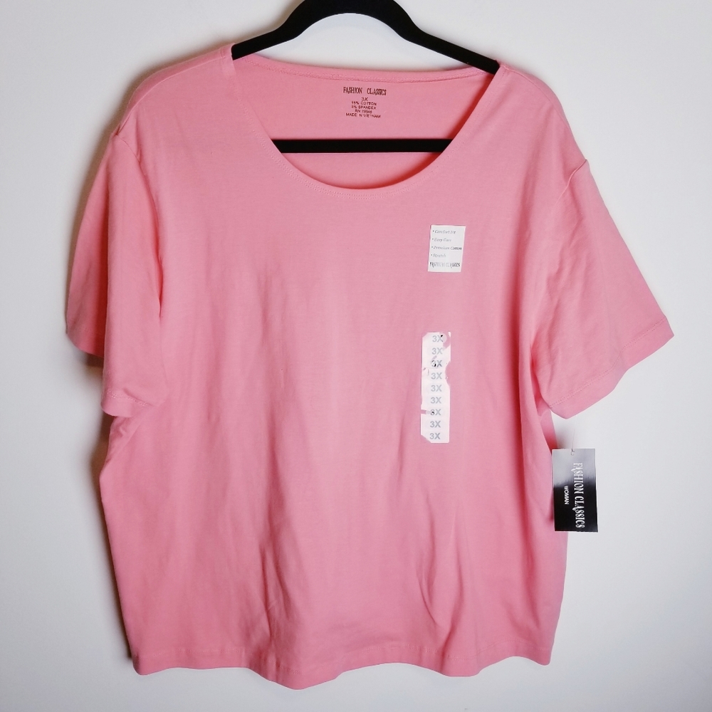 Fashion Classics pink short sleeve t shirt blouse